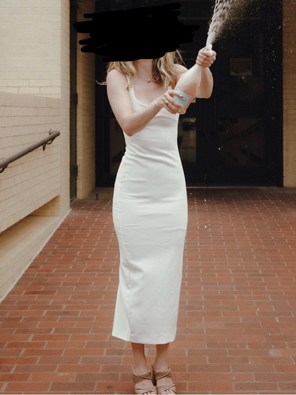Zara Fitted Midi Dress White - Picture 4 of 9